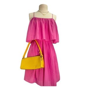 PLEATED PINK ‘MERONA’ SUMMER DRESS